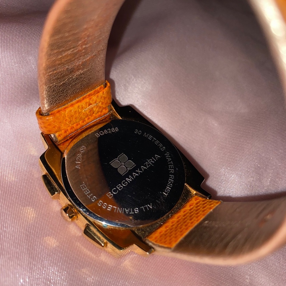 BCBGMaxAzria orange watch with crystals - Picture 6 of 7